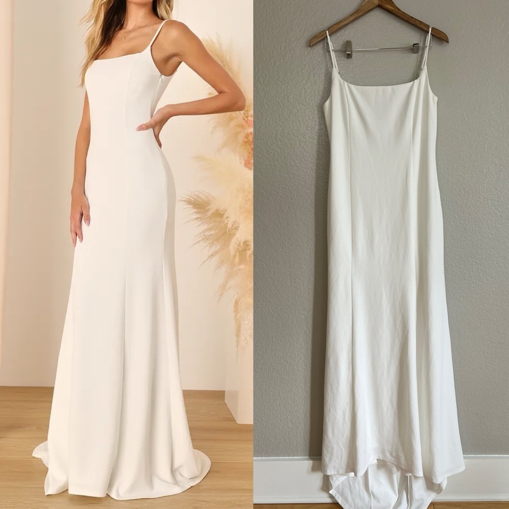 Lulu's Elegant White Wedding Dress
